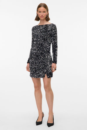 Bella Kort Kjole - Sort Sølv