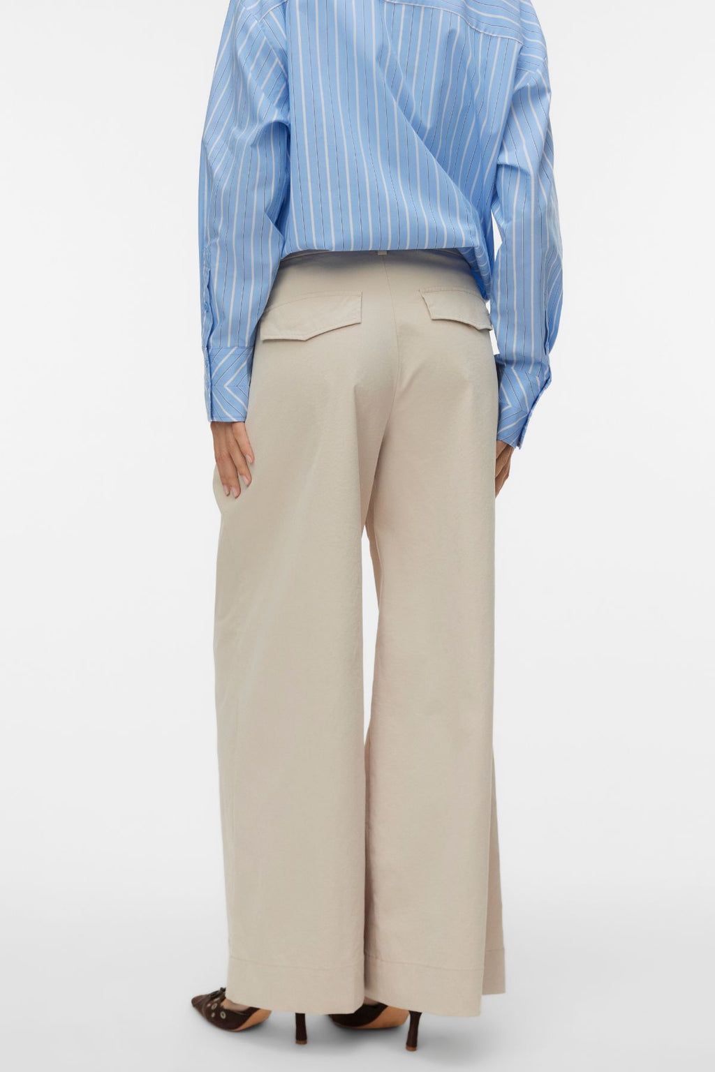 Meng MidWaist Crinkled Wide Pant - Cement