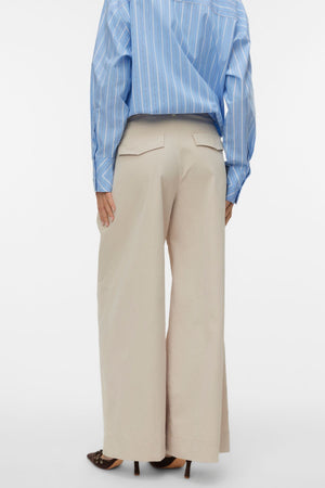 Meng MidWaist Crinkled Wide Pant - Cement