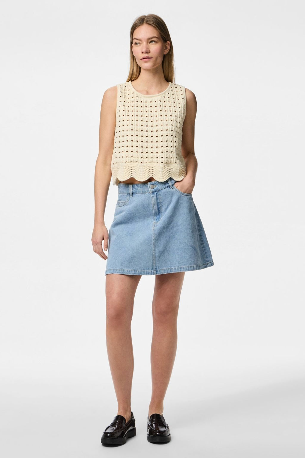 Abbi A-Shape Skirt - Light Blue Denim