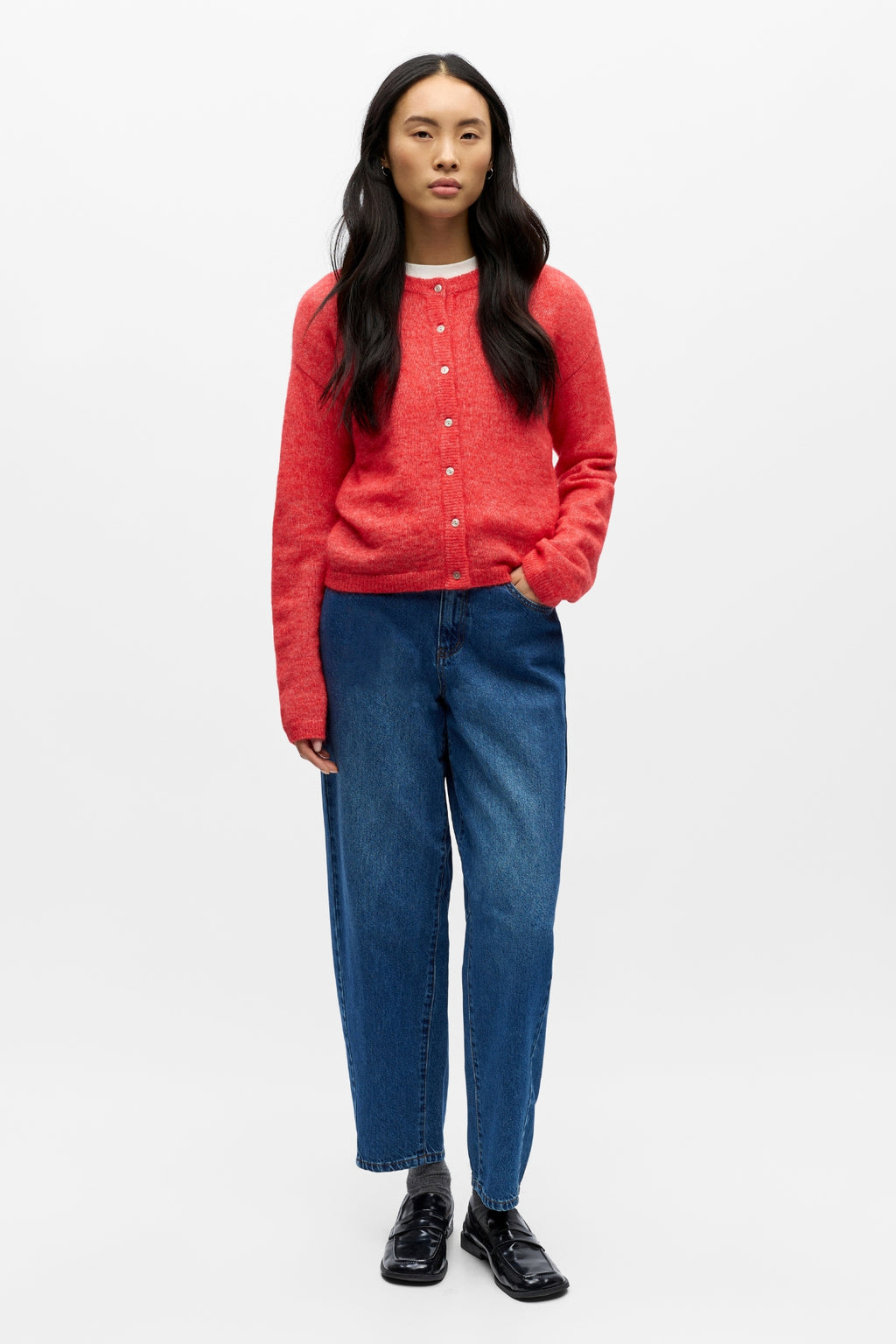 Agate Strik Cardigan - Poinsettia Melange