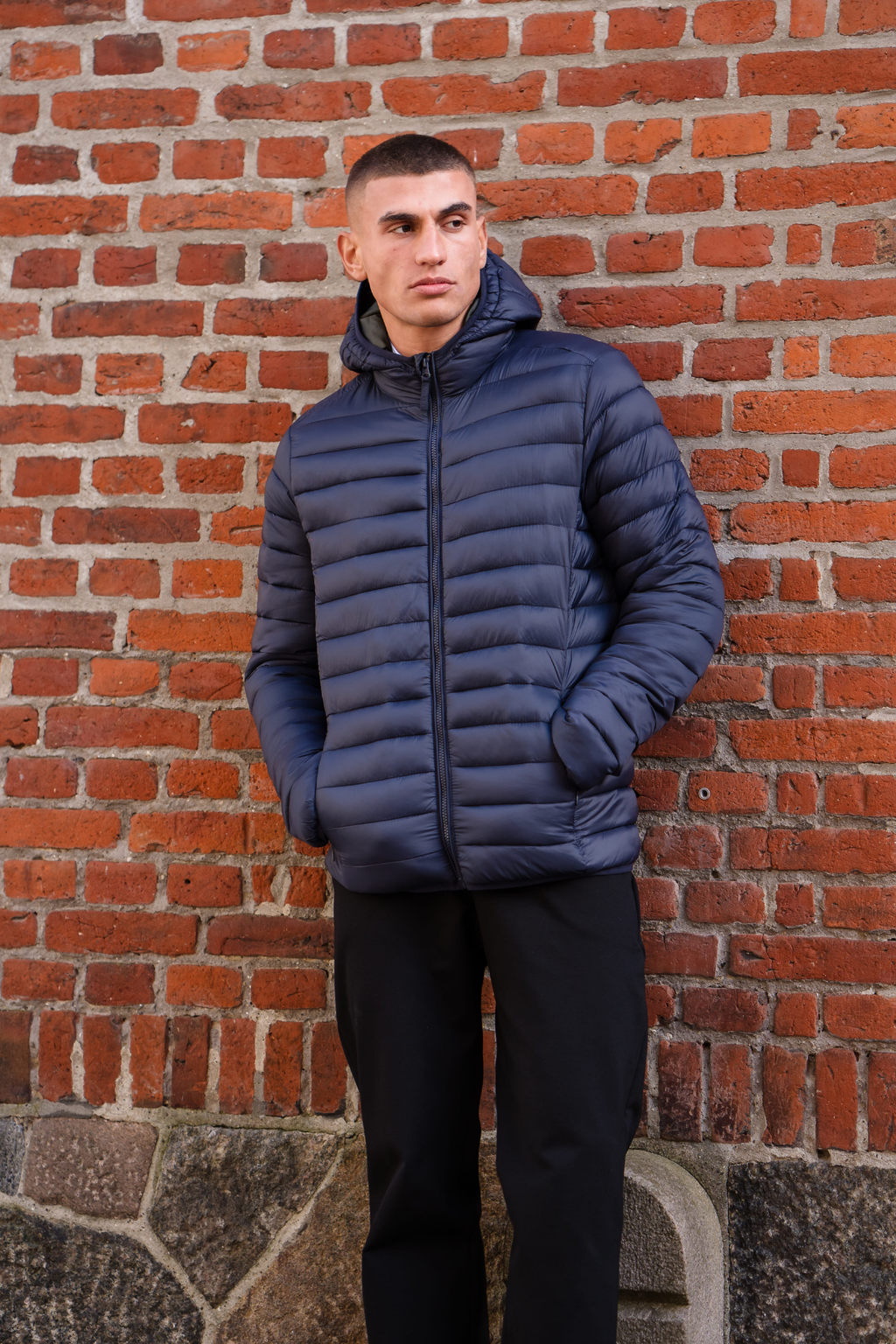 Hooded Let Puffer Jakke - Navy