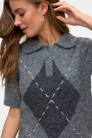 Bliss 2/4 Rullekravetrøje - Medium Grey Melange