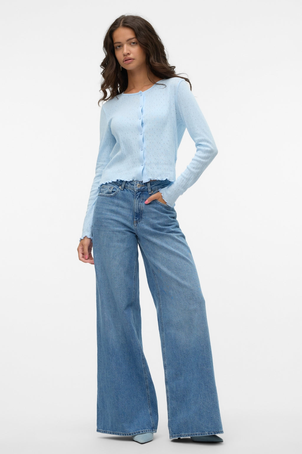 Isa O-Neck Cardigan - Nantucket Breeze