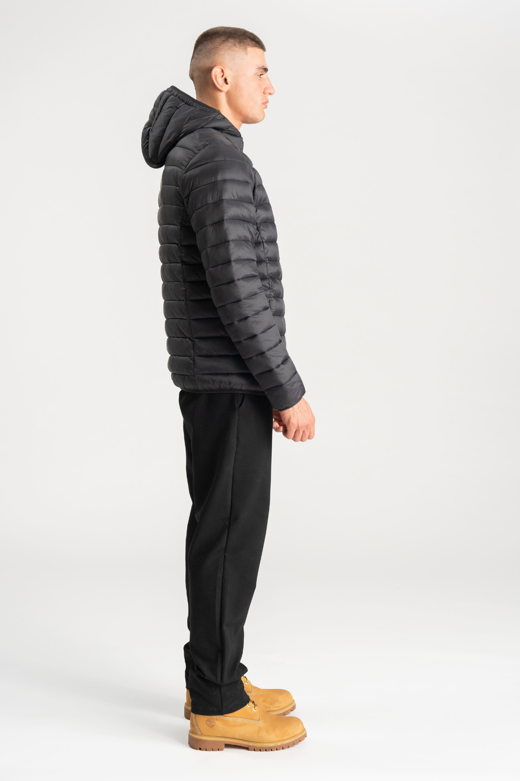 Hooded Let Puffer Jakke - Sort