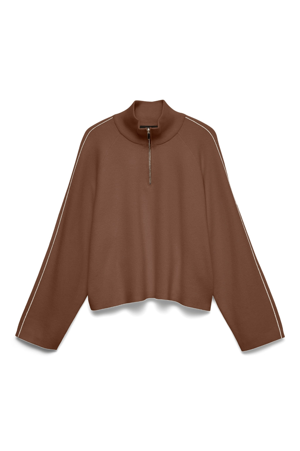 Saba Highneck Zipper Pullover - Cocoa Brown