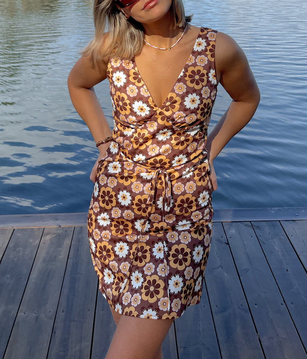 LA vintage love dress - brown floral