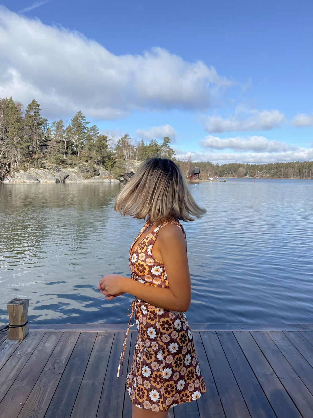 LA vintage love dress - brown floral