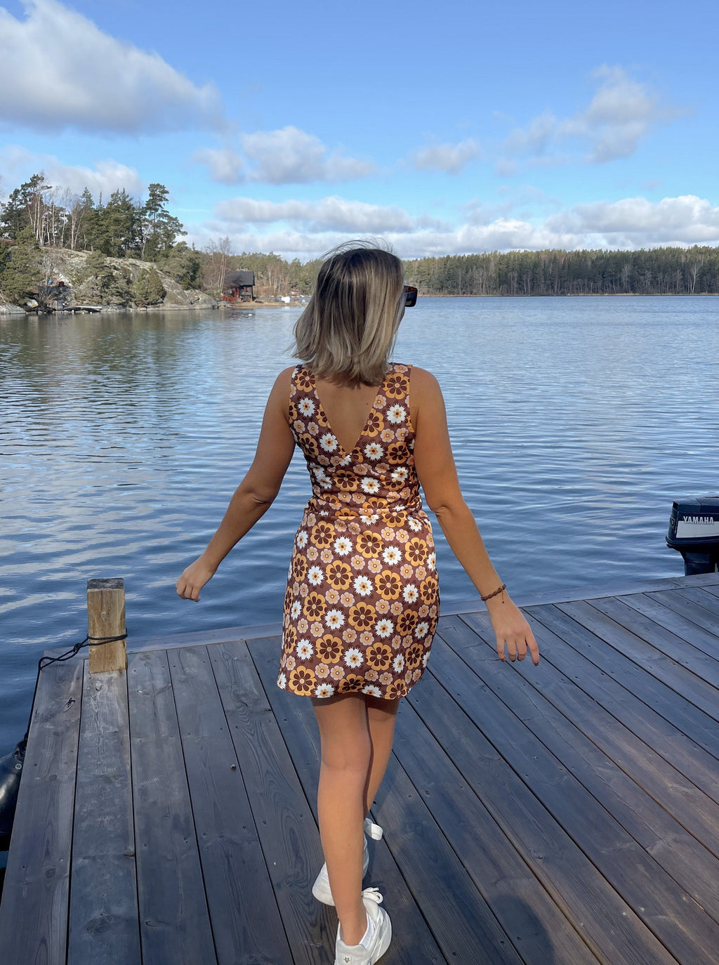 LA vintage love dress - brown floral