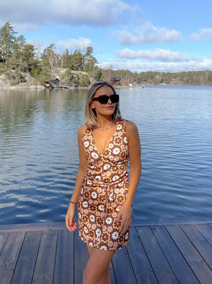 LA vintage love dress - brown floral
