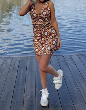 LA vintage love dress - brown floral