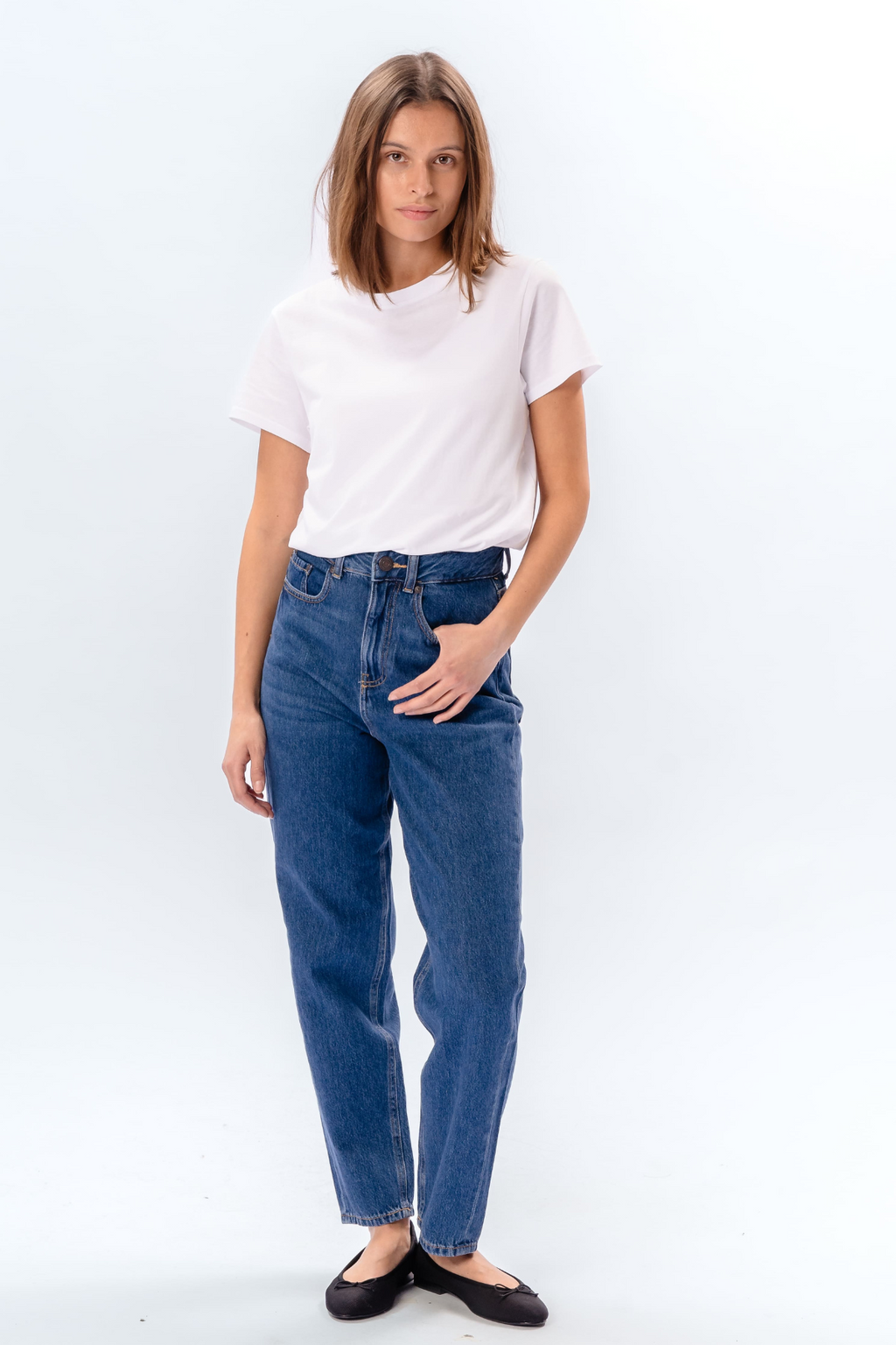 De Originale Performance Mom Jeans - Medium Blue Denim