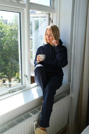 Essential Hooded Sweatset til Dame - Navy