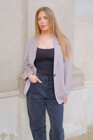 Oversized Blazer - Grå