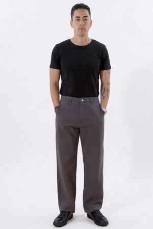 Straight Cotton Chino - Grå