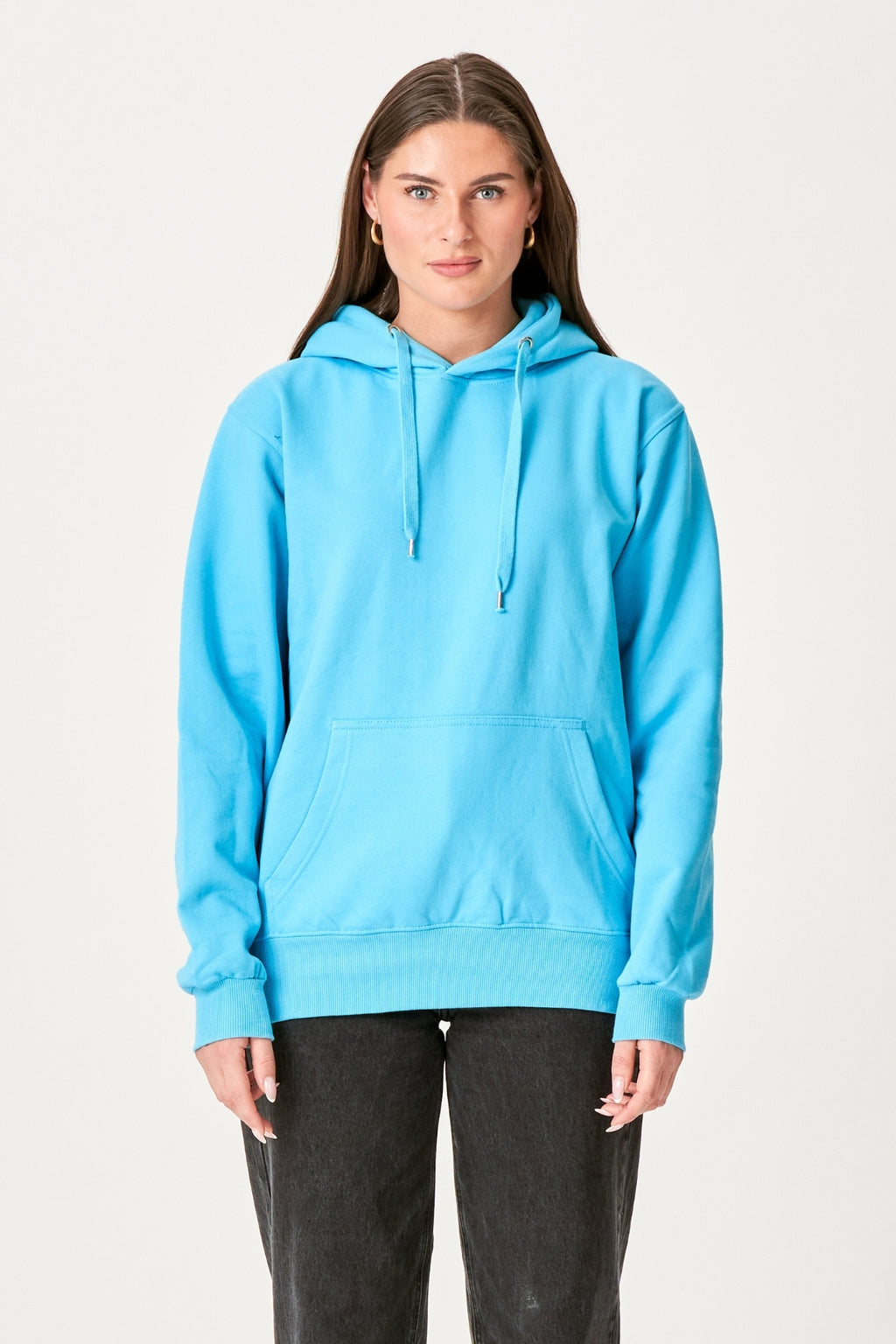 Oversized Hoodie - Turkis Blå
