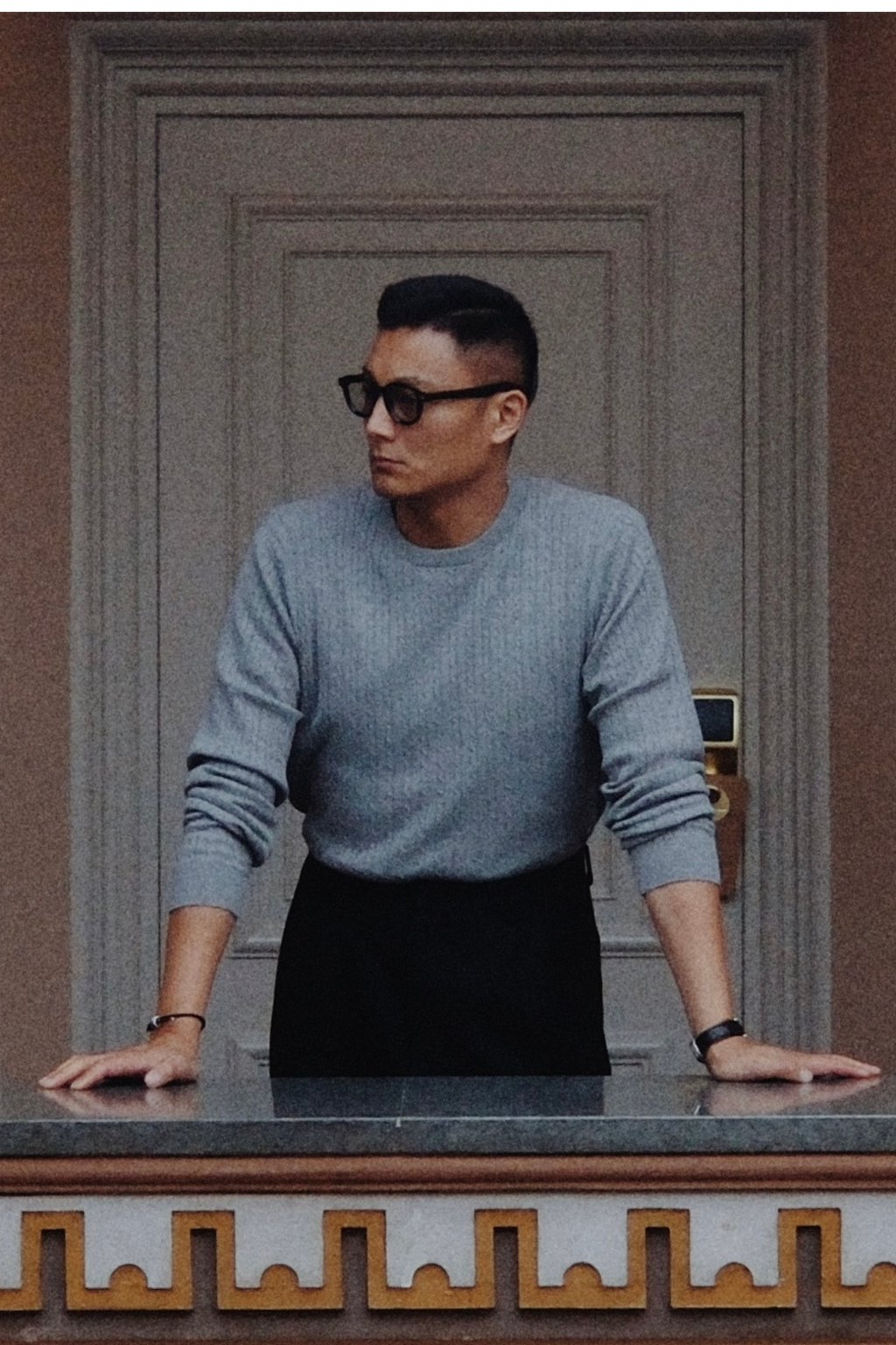 Pullover Kabel Strik - Grå Melange