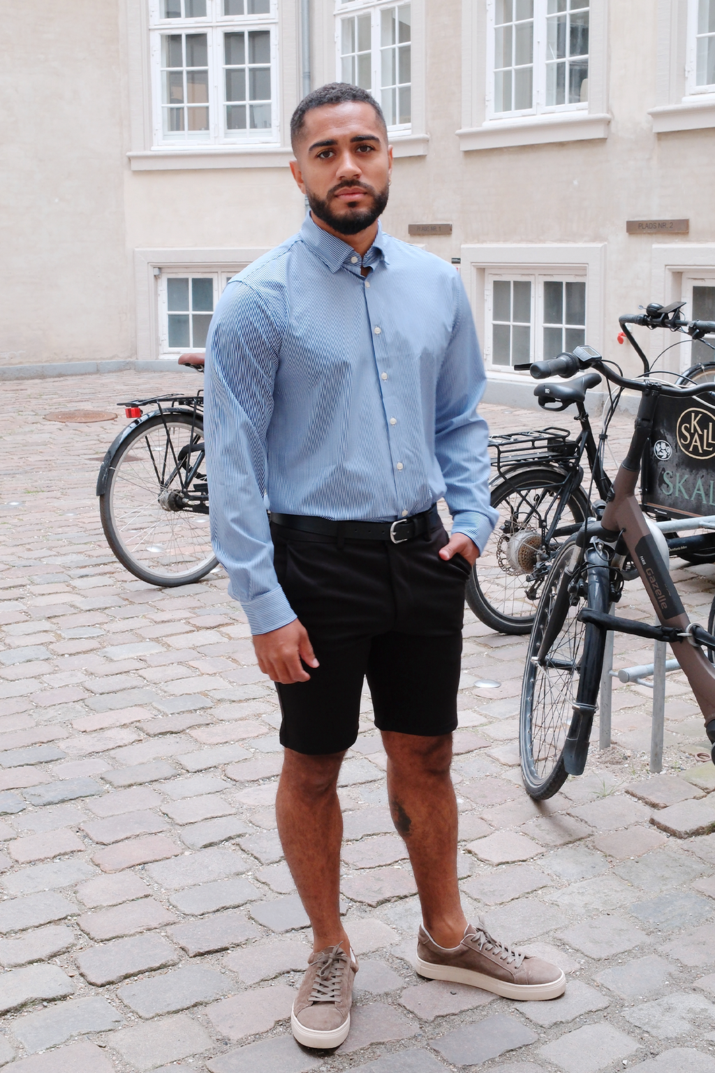Den Originale Premium Performance Skjorte - Hvid/Navy