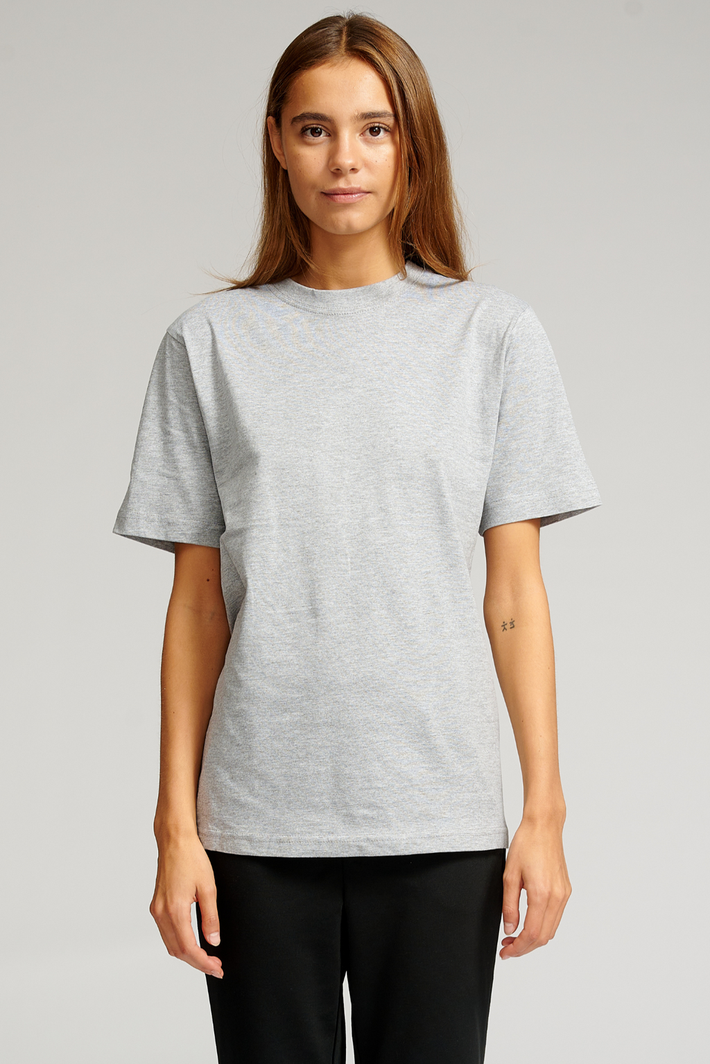 Oversized T-shirt - Grå Meleret
