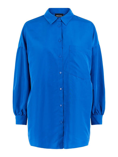 Chrilina Oversized Shirt - Mazarine Blue - PIECES - Blå 5