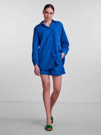 Chrilina Oversized Shirt - Mazarine Blue - PIECES - Blå 3