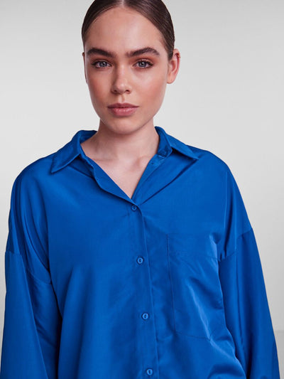 Chrilina Oversized Shirt - Mazarine Blue - PIECES - Blå 4