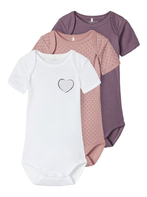 2-pak trykknap natdragt - Røde nuancer