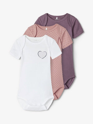 2-pak trykknap natdragt - Røde nuancer