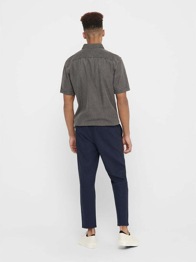 Hør bukser - Dress Blues - Only & Sons - Blå 4