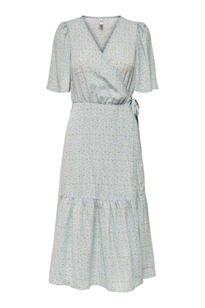 Dina 2/4 Omslået Kjole - Blå