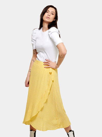 Anna prikket wrap nederdel - Gul - Amis de Copenhague - Gul 4