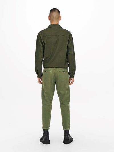 Avi Beam Chino Twill Pants - Olive Night - Only & Sons - Grøn 4