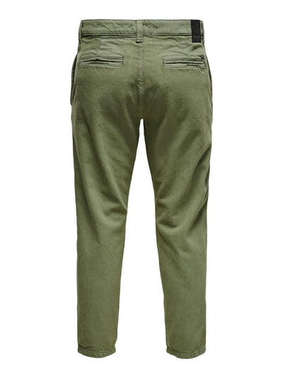 Avi Beam Chino Twill Pants - Olive Night - Only & Sons - Grøn 7