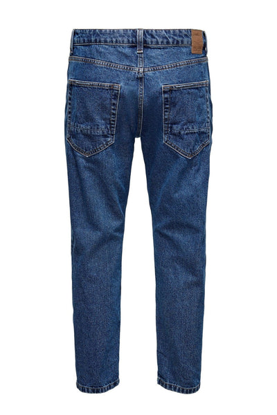 Avi Beam Jeans - Mørk Blå Denim - Only & Sons - Hvid 2