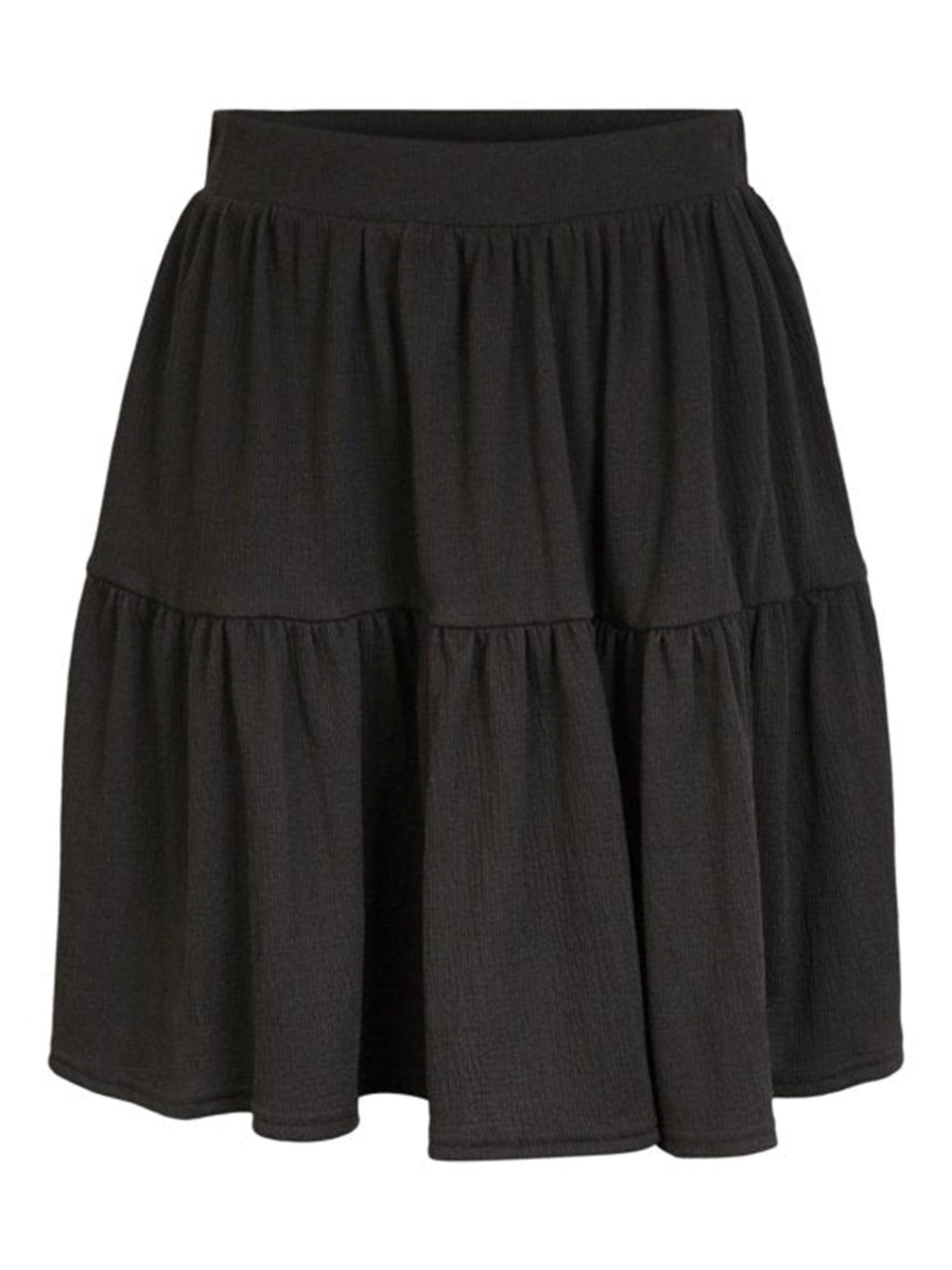Basic blød mini nederdel - Sort - PIECES - Sort 3