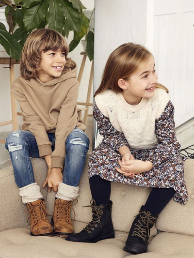 Bomuldshættetrøje med lomme - Kelp - Name It - Sand/Beige 4