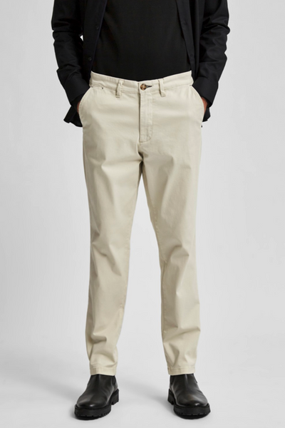 Miles Flex chino pant - Moonstruck (økologisk bomuld) - Selected Homme - Sand/Beige