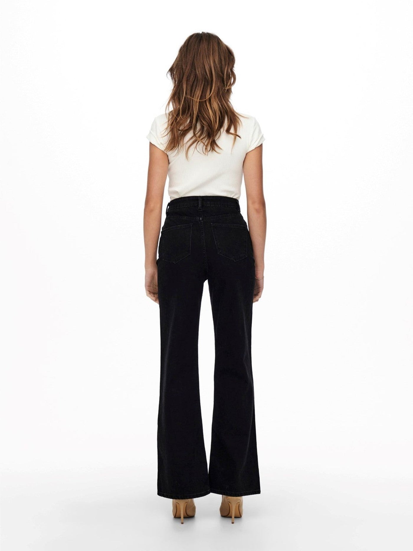 Camille Wide Leg Jeans - Sort Denim - ONLY - Sort 5