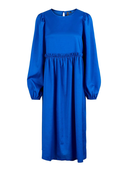 Dyne Midi Dress - Deep Ultramarine - PIECES - Blå