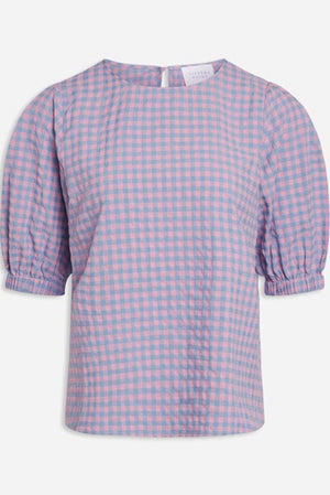 Ecca kortærmet top - Lyseblå