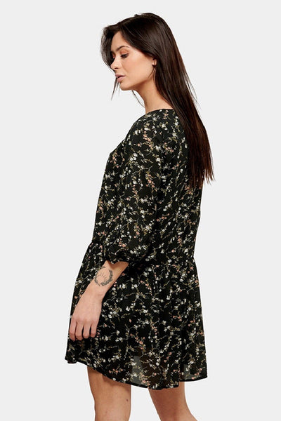 Ellen kjole - Sortblomstret - Jacqueline de Yong - Sort 3