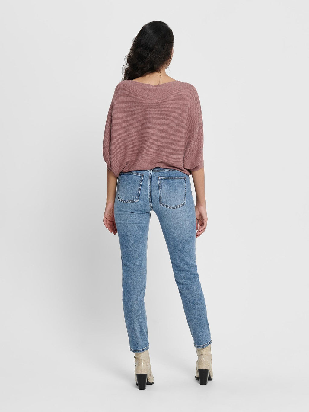 Emily High Waist Jeans - Medium Blå