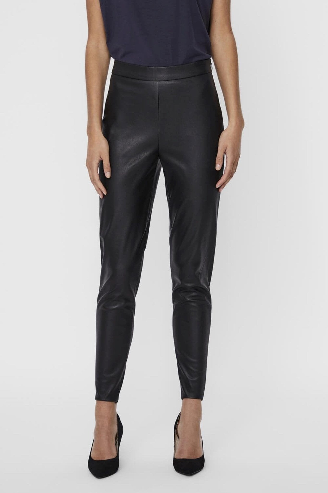 Faux læder leggings - Sort - Vero Moda - Sort 2
