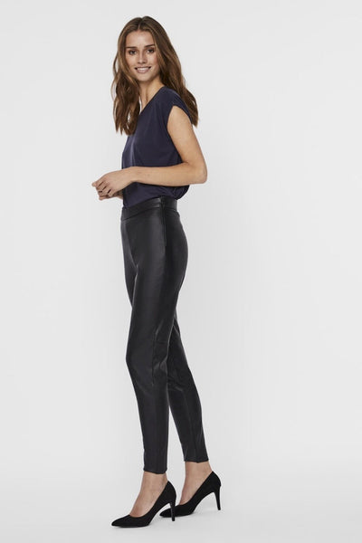 Faux læder leggings - Sort - Vero Moda - Sort 3