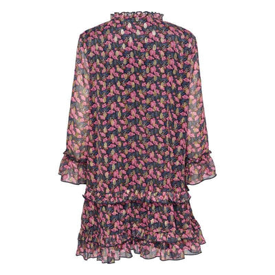 Foil kjole med blomsterprint - Pink - Jacqueline de Yong - Sort 4