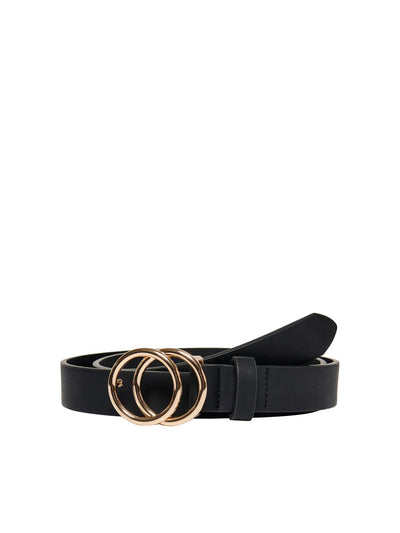 Rasmi Læder Bælte - Sort/Guld - ONLY - Sort