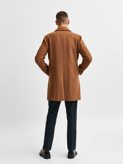 Hagen Wool Coat - Camel - Selected Homme - Brun 2