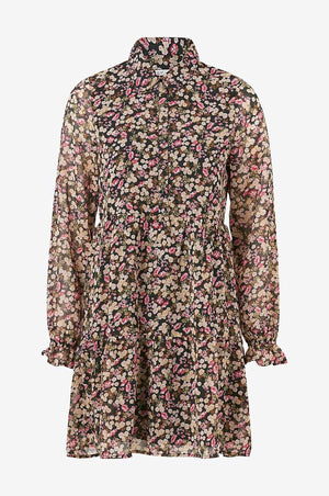 Ingrid langærmet kjole - Brun