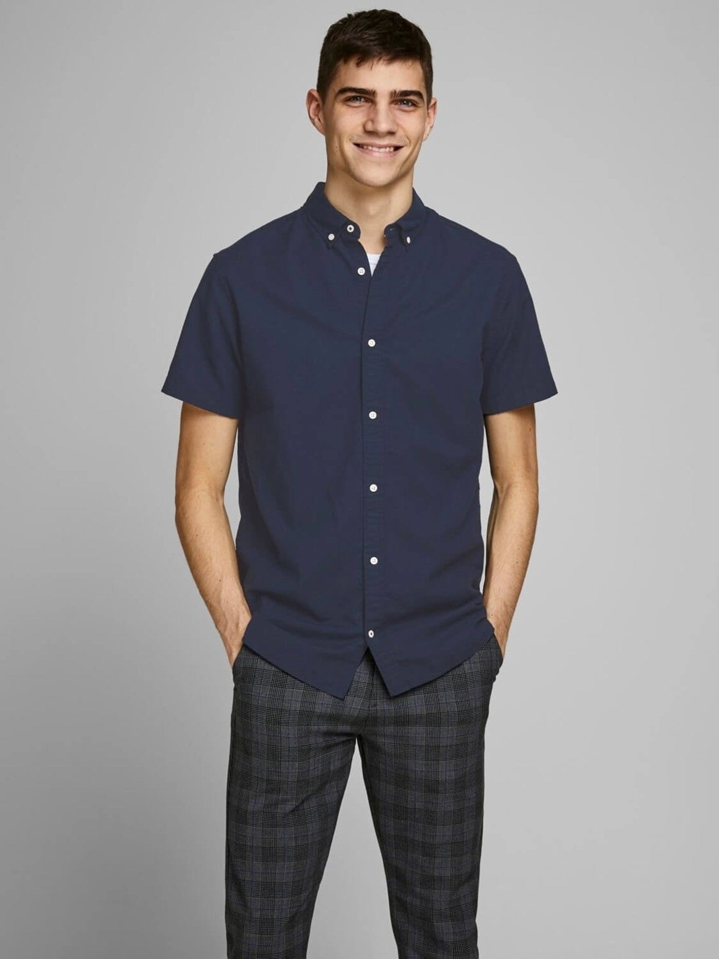 JJESUMMER SHIRT s-s s20 sts - Navy Blazer Slim Fit - Jack & Jones - Blå