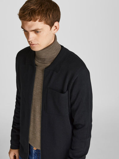 Kaleb Knit Zip Cardigan - Sort - Jack & Jones - Sort 2